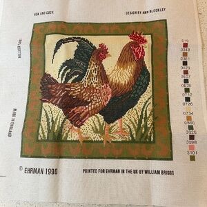 Ehrman Tapestry Needlepoint Kit Hen Rooster Ann Blockley England No Instruction